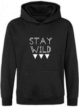 Be Friends Hoodie - Stay wild - Kinderen - Zwart - Maat 7-8 jaar