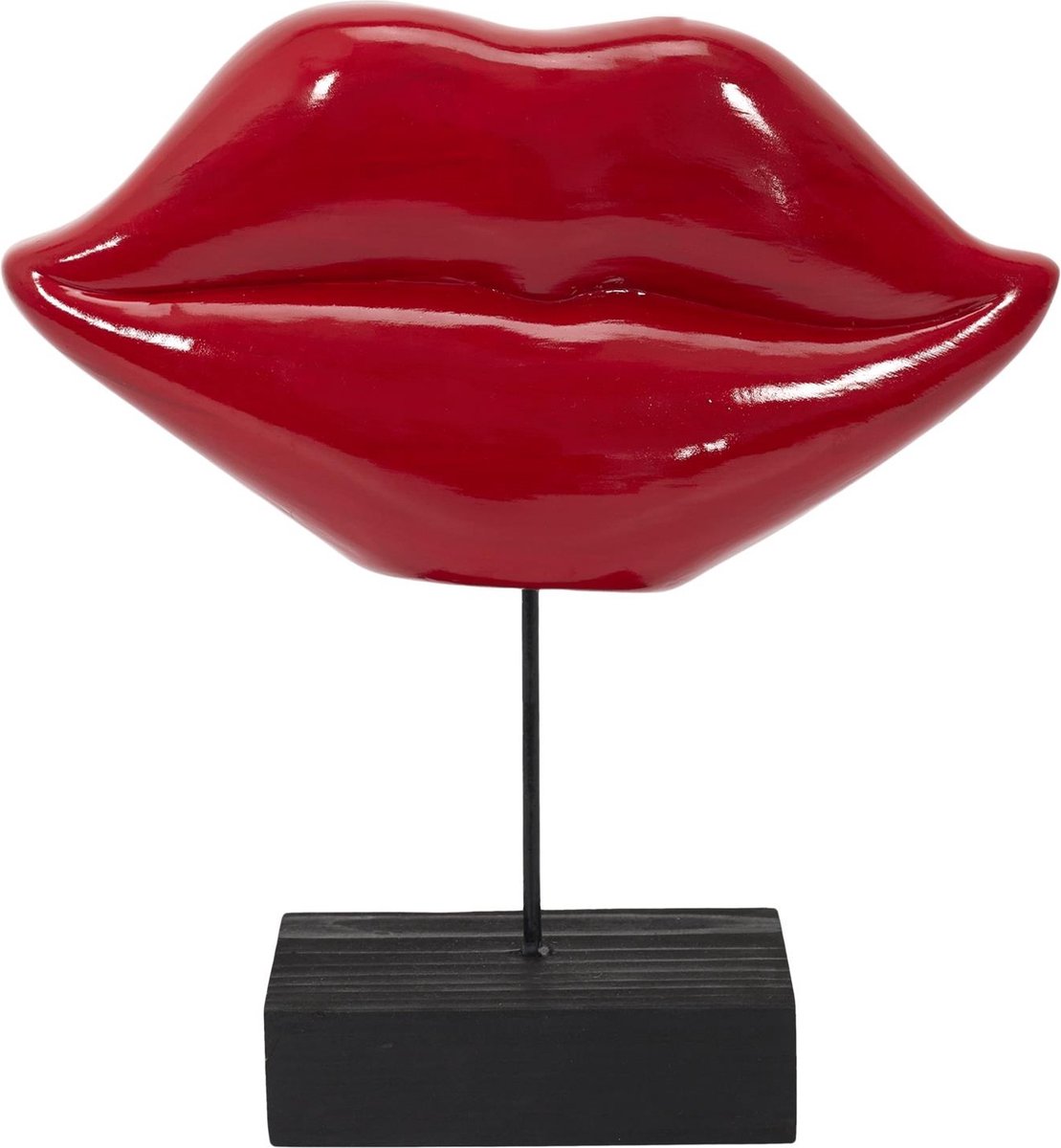 Home Deco - Rode lippen op standaard - Decoratief beeld - 19,5x10,5x6cm Lippen - Zoen - Liefde - Kusje - Zoenen - Lips - Verjaardags cadeau- Valentijn - moederdag cadeau -Kamer decoratie- ornament lippen