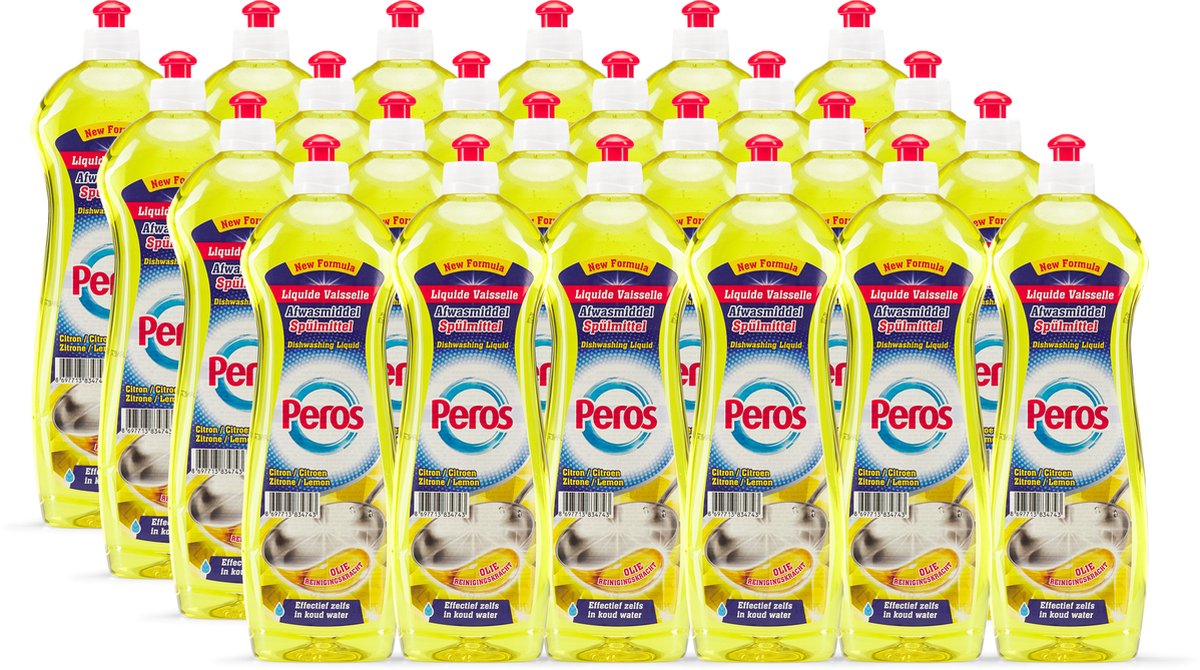Peros Vloeibaar Afwasmiddel - Citroen - 24x750ml - Voordeelverpakking