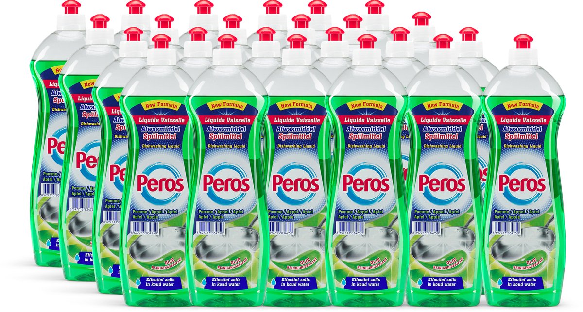 Peros Vloeibaar Afwasmiddel - Appel - 24x750ml - Voordeelverpakking