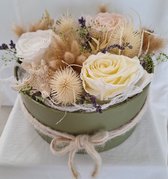 Gedroogde bloemen-hoedendoos-moederdag-Boho-natuurlijke materialen-geschenk
