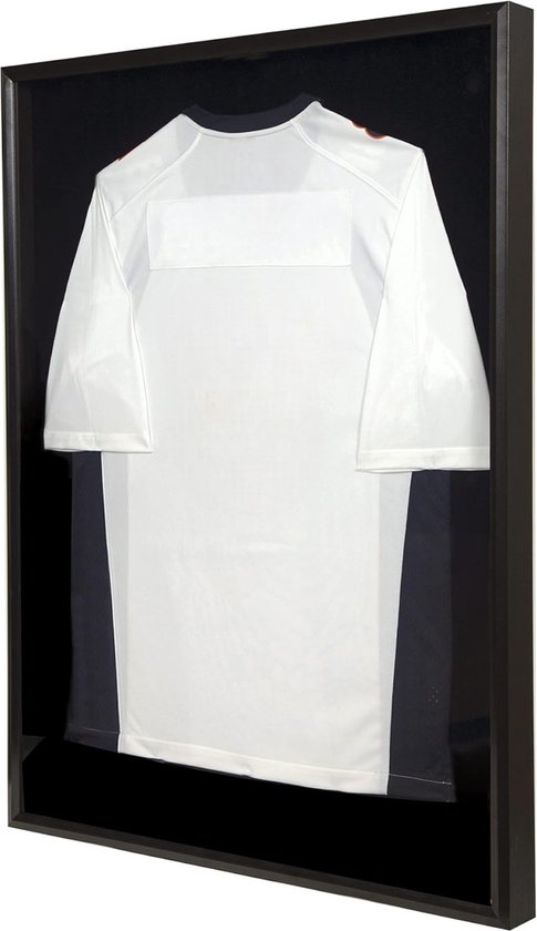 Cadre Avalo Pour Maillot 60x80cm Aluminium Noir - Cadre Profond 3D Pour T-shirt, Maillot De Foot, Pull - Protection UV Et Poussière