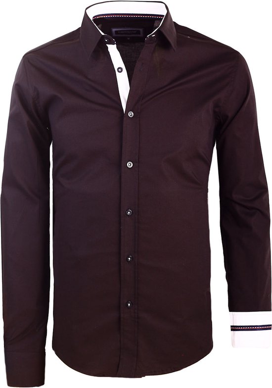 Carisma Zwart Overhemd Lange Mouw Met Stretch 8441 - 5XL