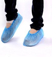 10x blauwe schoenhoesjes - Waterdicht - Universeel pasbaar schoenhoesje - Waterdichte regen overschoenen / overschoen - Schoenhoezen - Schoenovertrek wegwerp - Set schoenen hoesjes - Schoenbeschermers- 10 stuks