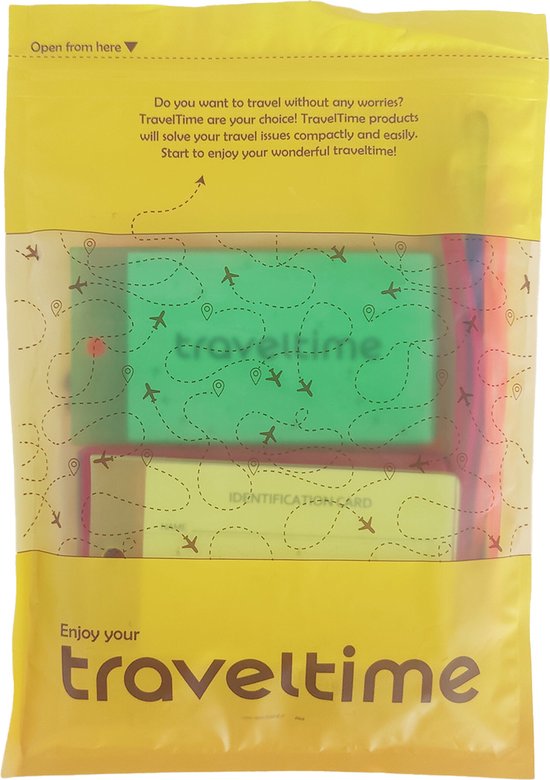 Traveltime - Siliconen Bagagelabel voor Koffers en Bagage - Reislabel - - Adreslabels - Luggage Tag - 6 Stuks - 6 Willekeurige Kleuren