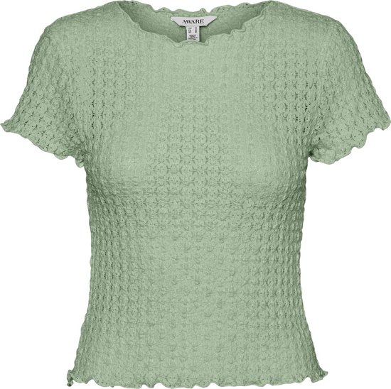 Vero Moda T-shirt Vmshelby Ss O-neck Short Top Vma No 10311731 Smoke Green Dames Maat - L