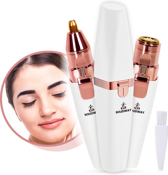 Wenkbrauw Trimmer - Gezichtsontharing Dames - Flawless - Gezichtshaar Verwijderen Vrouw - Precisietrimmer Incl. Wenkbrauw Mesje