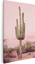 Artaza Canvas Schilderij Saguaro-Cactus in de Woestijn - 60x90 - Muurdecoratie - Foto Op Canvas - Canvas Print