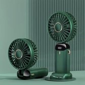 Handventilator - Groen- Mini Ventilator - Hand Ventilator - Mini ventilator Oplaadbaar - Mini Ventilator Usb - USB ventilator - Draagbare ventilator - 3600 mAh - Digitaal beeld - 5 Standen – nekkoord - FR Service