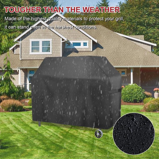 BBQ-hoes voor grote gasbarbecue - waterdicht en UV-bestendig - 600D Oxford-stof - scheurvast - geschikt voor Weber - 163 x 62 x 122 cm Barbecue van BB — afbeelding 4