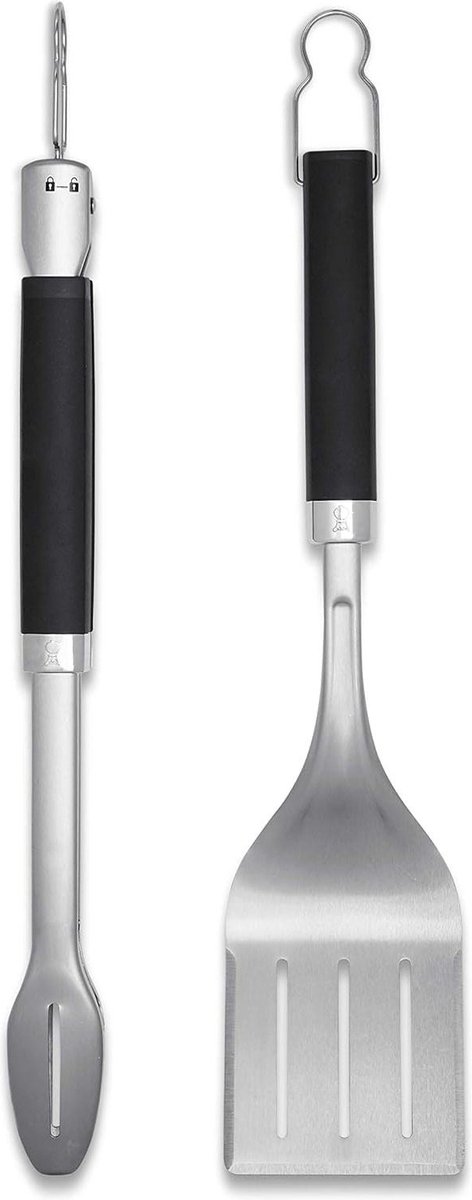 Precision Barbecueset Roestvrij Stalen Tang & Spatel Voor De Barbecue Metalen Barbecuegereedschap Zilver (6763) barbecue set
