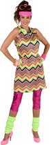 Magic By Freddy's - Jaren 80 & 90 Kostuum - 80s Flashing Colour Femke - Vrouw - Multicolor - Large - Carnavalskleding - Verkleedkleding