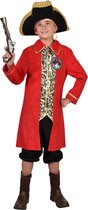 Magic By Freddy's - Kapitein Haak Kostuum - Piraat Kapitein Schat Aan De Haak - Jongen - Rood, Zwart - Maat 152 - Carnavalskleding - Verkleedkleding