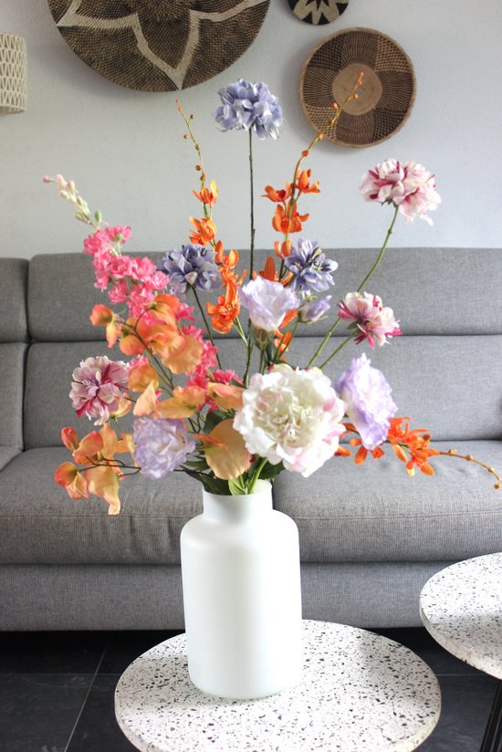 Bouquet de Soie - Bouquet de Champ Pivoines - 60 cm de Haut - 7 Tiges - Fleurs artificielles