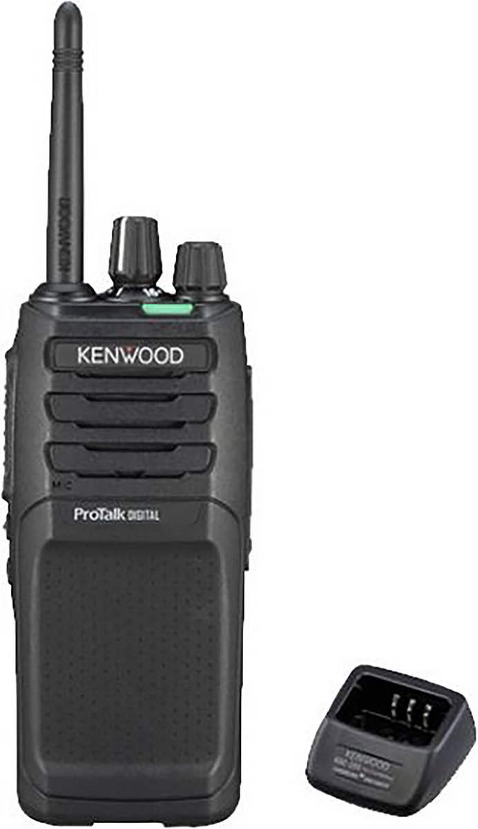 Set van 24 Kenwood TK-3701D IP55 Portofoon met D-shape oortje en tafellader