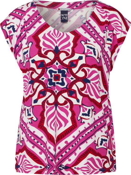 Street One LTD QR printed jersey top Dames T-shirt - magnolia pink - Maat 36