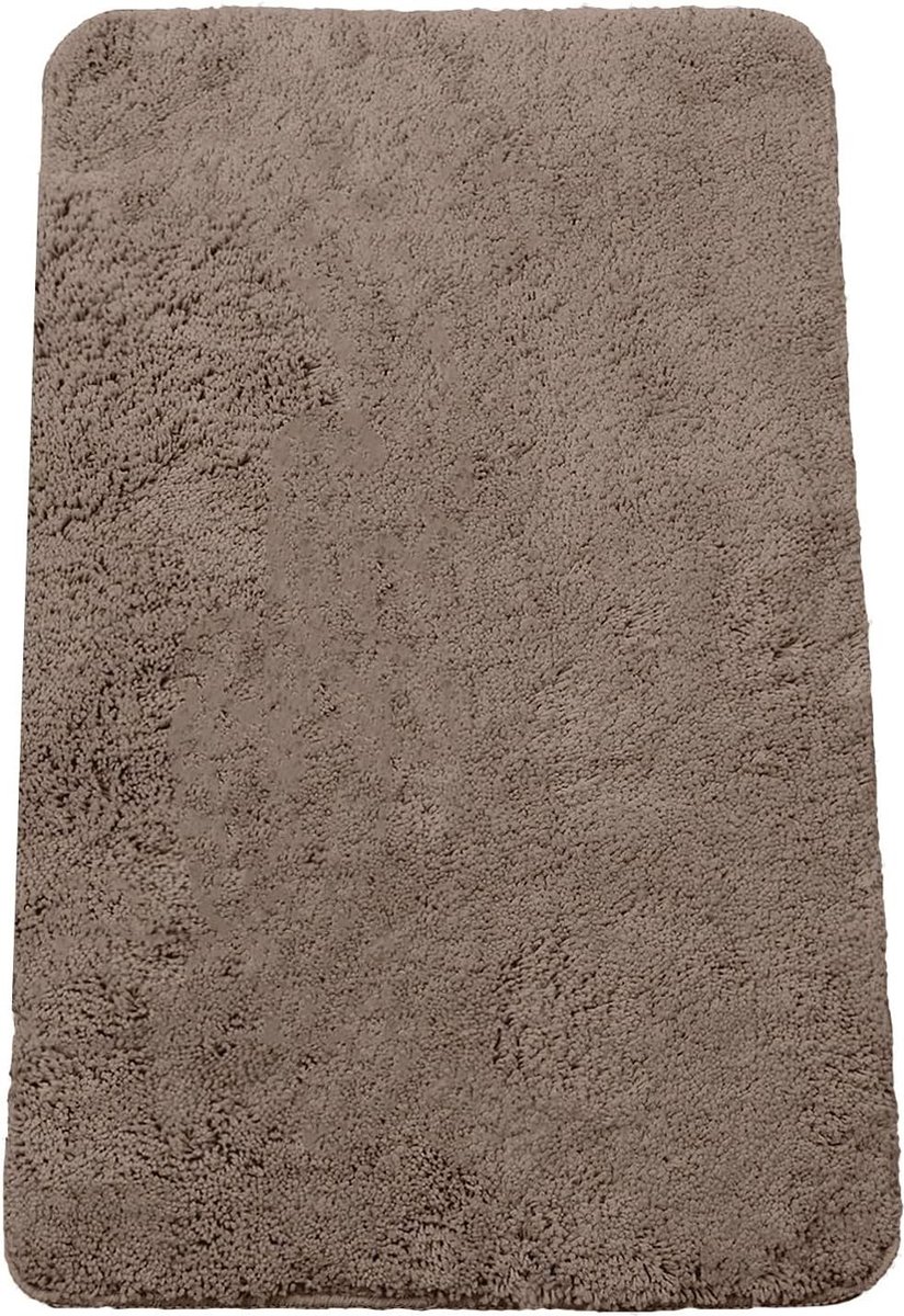 Badmat - 50 x 80 cm - Taupe met Antislip Onderkant Badmat