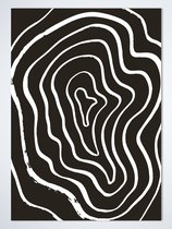 Poster Moderne kunst No. 44- Zwart Wit Vintage Poster - Line Art - Minimalistische kunst - A2 Formaat (42 x 60 cm)