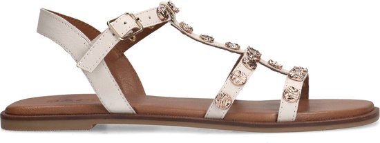 Sacha - Dames - Off white sandalen met goudkleurige details - Maat 40