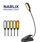 Narlix Leeslampje - Leeslampje voor boek - Leeslampje Met Klem - Dimbaar - USB Oplaadbaar - 3 Lichtstanden - Accu voor 36 uur - Flexibel - Leeslampje voor Boek, Slaapkamer, Bed, E-reader, Kindel, Kobo, PC, Laptop - Inclusief USB kabel, tasje, Boekmar