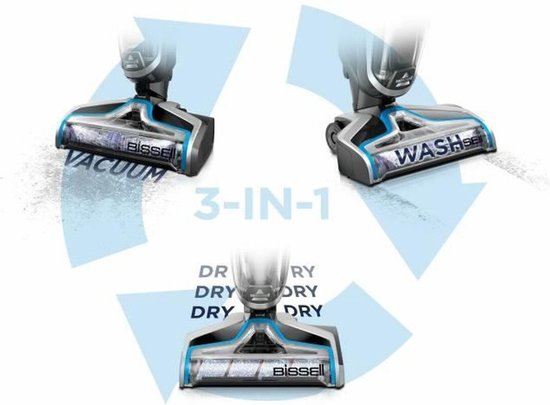 Bissell CrossWave Pet Pro Verticale stofzuiger AC Droog en nat Zakloos 0 l 560 W Zwart, Blauw