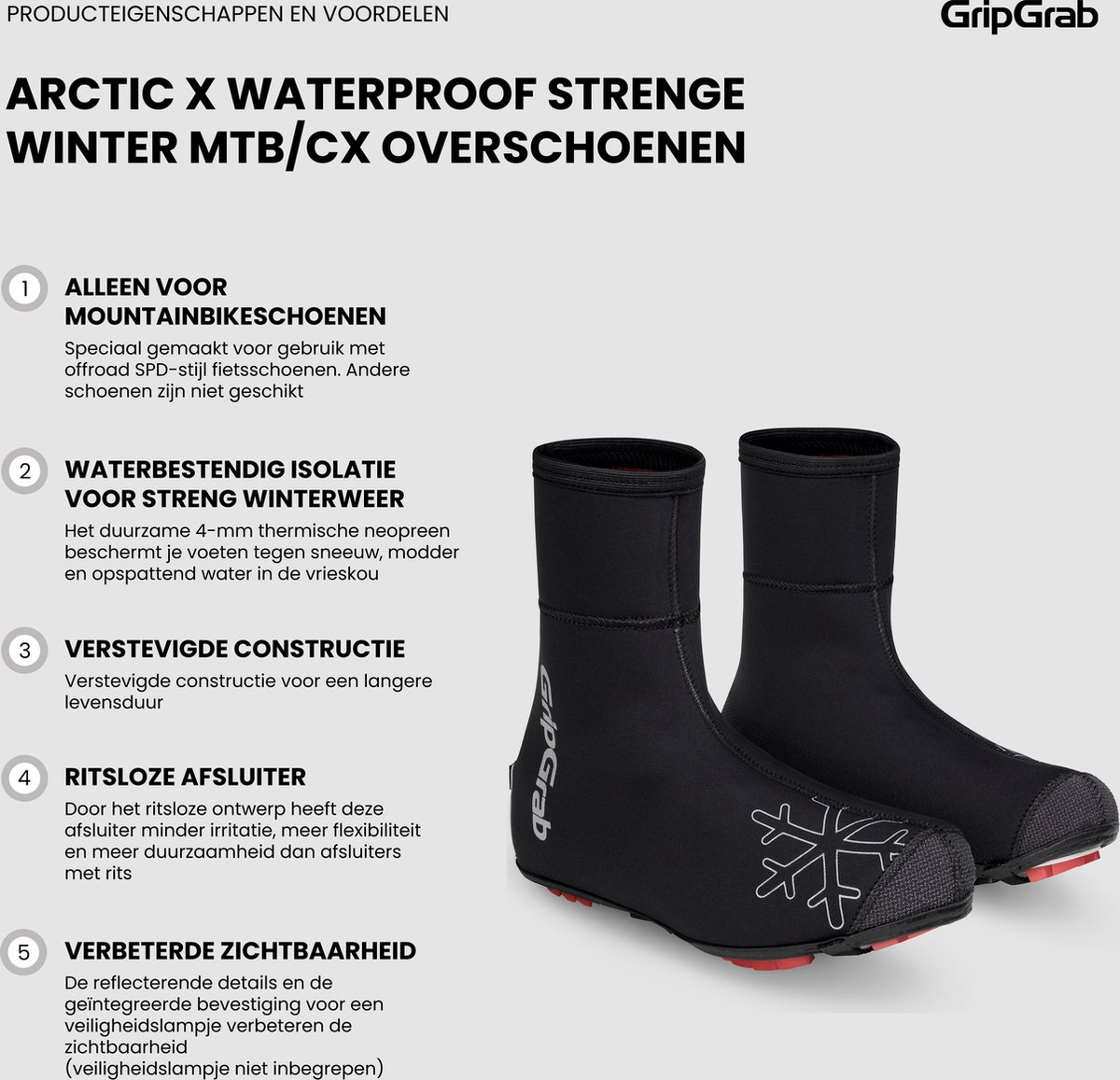 GripGrab Arctic X Waterproof Strenge Winter MTB Fietsoverschoenen Mountainbike . bol