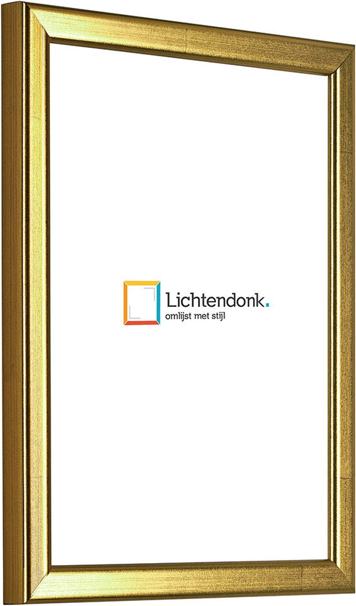 Lichtendonk Fotolijst - Goud afgerond profiel - Fotomaat 25x38 - Ontspiegeld glas - Art.nr. 10263625381