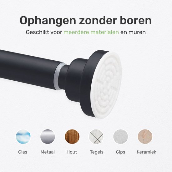 Skoov Gordijnroede zonder boren Uitschuifbaar 130240cm Gordijn Stang rails... bol