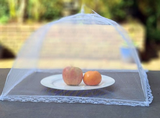 Vliegenkap - voedselkap - foodcover opvouwbaar wit 45 cm Flystopper - Set van 4 stuks van Protecton — afbeelding 2