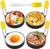 Eierring, 4 stuks upgrade grote 10 cm ringen voor bakplaat frituren ei, anti -aanbaklaag roestvrij staal, 10 inch bakplaat eierring, ronde eierkoker pannenkoek ring, kookring voor muffin