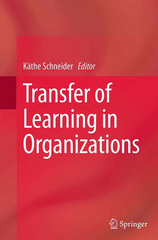 Transfer of Learning in Organizations - cover