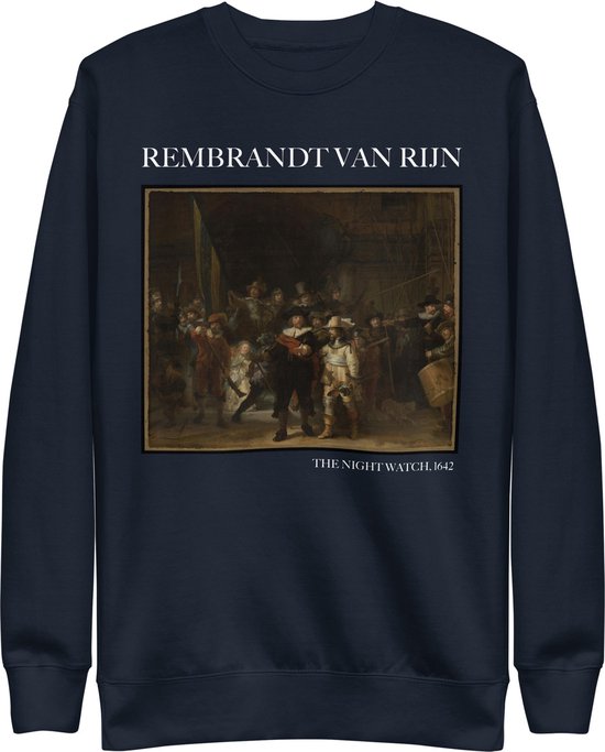 Rembrandt van Rijn 'De Nachtwacht' ("The Night Watch") Beroemd Schilderij Sweatshirt | Unisex Premium Sweatshirt | Navy Blazer | L