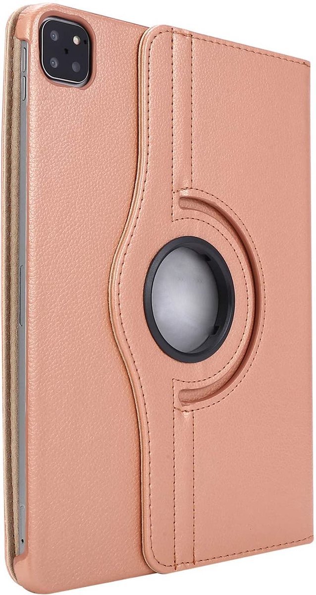 Draaibare Bookcase - Geschikt voor iPad Air 2022 Hoes - 4e, 5e Generatie -10.9 inch (2020-2022) - Roze Goud