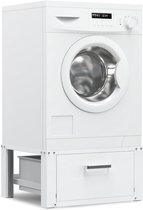 Bodo® - Wasmachine Verhoger - Wasmachine Verhoger Met Opberglade - Wasmachine opbouwmeubel - Wasmachine Sokkel - Universeel - Wit