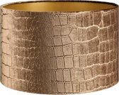 Lampenkap Cilinder Short Croco Velvet Brons Goud Ø 40cm