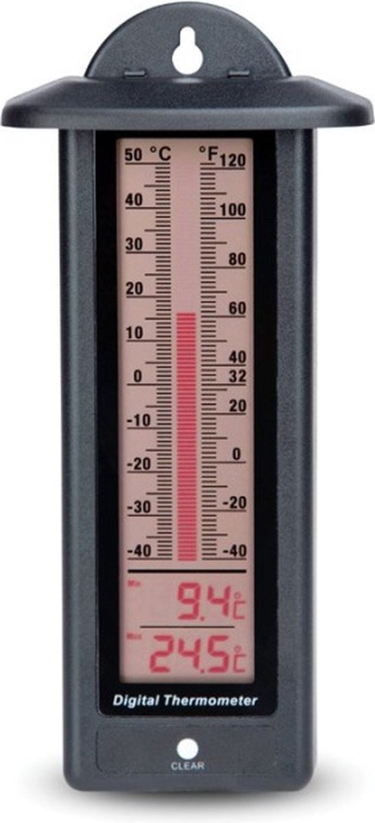 ETI Max/Min Thermometer met Grafische Staafweergave - Ruimtethermometer - Kamerthermometer - Onthoudt de hoogst en laagst gemeten temperatuur