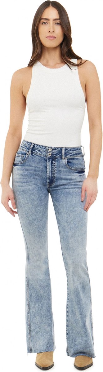 Articles of Society The Joplin Mid Waist Flare | Beck Blue