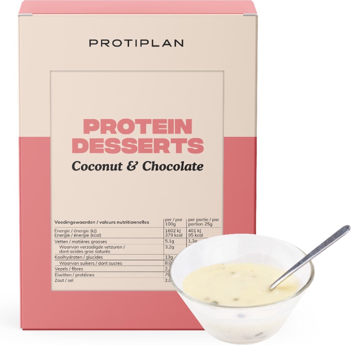 Goedkoopste Protiplan | Dessert Kokos Chocolade | 7 x 25 gram | Heerlijk koolhydraatarm toetje of tussendoortje | Geschikt voor ieder dieet