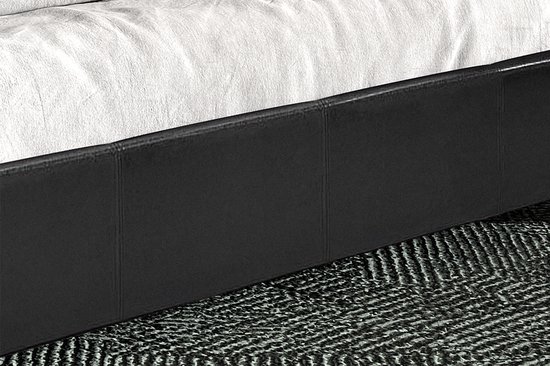 Lit George Interiax - Comfort élégant en Zwart avec sommier à lattes (160 x 200 cm)
