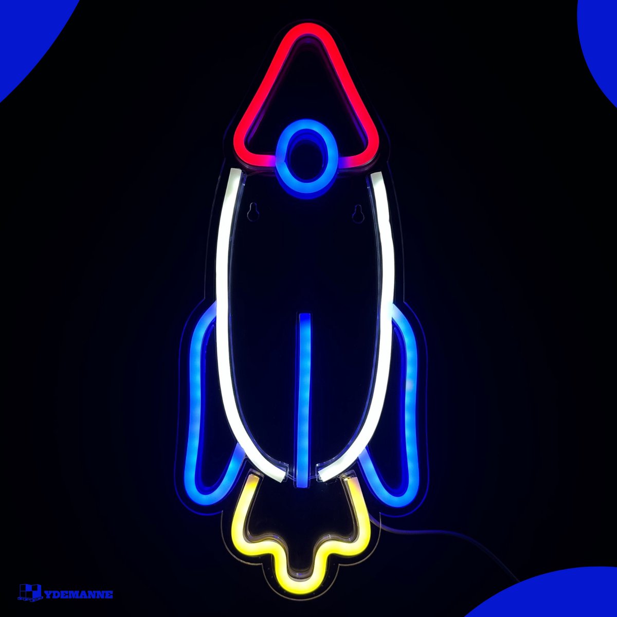 Neon Lamp - Raket - Incl. Ophanghaakjes - Neon Sign - Neon Verlichting - Neon Led Lamp - Wandlamp