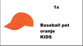 Baseball pet junior oranje mt.53/54 cm katoen - Kids - Holland Thema feest EK sport oranje Holland Koningsdag