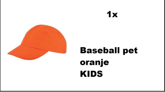 Baseball pet junior oranje mt.53/54 cm katoen - Kids - Holland Thema feest EK sport oranje Holland Koningsdag