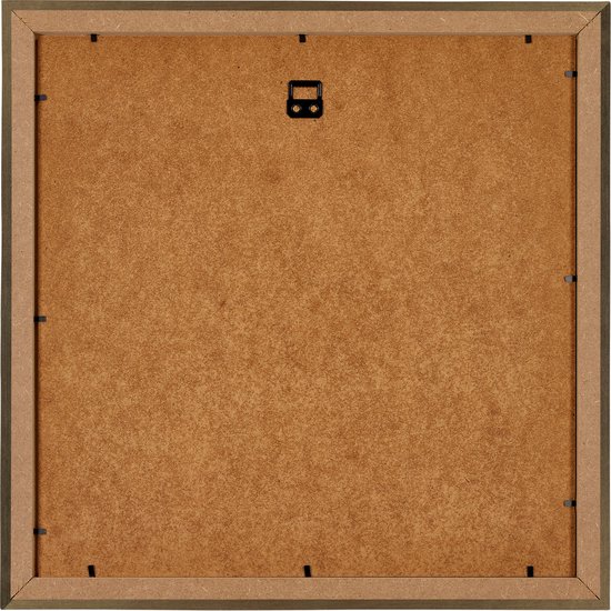 Arrière d'un cadre photo bronze avec système de suspension.
