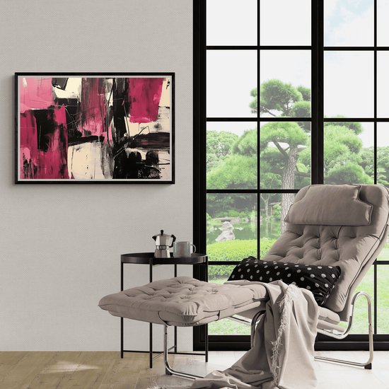 Abstracte Lijnen Poster - Roze Abstract - Abstract - Lijnen - Modern ...