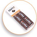 Verpakking met twee zwarte FENTO elastieken met oranje logo en witte tekst.