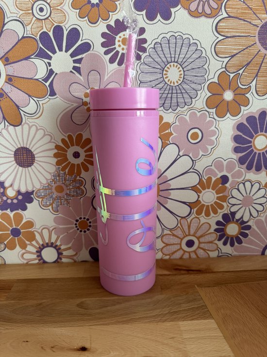 Gepersonaliseerde beker met naam - tumbler - rietjes beker - handmade