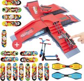Jespro XL Bundel Fingerboard skatepark + 21 accessoires - Set - 6 Ramps - Incl 17 skateboards - Tech - Vinger - Skateboard - Mini - Deck