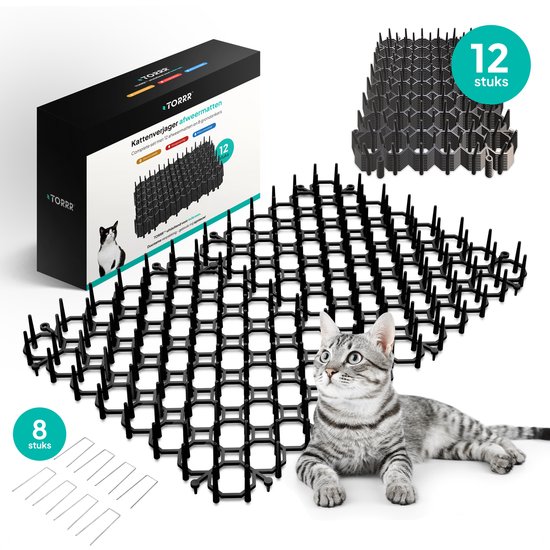 TORRR™ Kattenverjager Afweermatten – 12 stuks – Kattenschrik – Kattenverjager – Anti Krab Katten – Kattenschrik voor buiten - Antiklimstrip katten