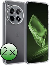 Hoes Geschikt voor OnePlus 12R Hoesje Siliconen Back Cover Case - Hoesje Geschikt voor OnePlus 12R Hoes Cover Hoesje - Transparant - 2 Stuks