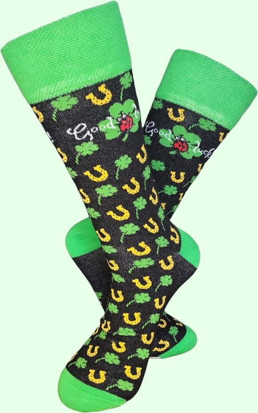 Verjaardags cadeau - Opkikker sokken - Geluk - Print sokken - vrolijke sokken - valentijn cadeau - aparte sokken - Hoefijzer - grappige sokken - leuke dames en heren sokken - moederdag - vaderdag - Socks waar je Happy van wordt - Maat 41-45